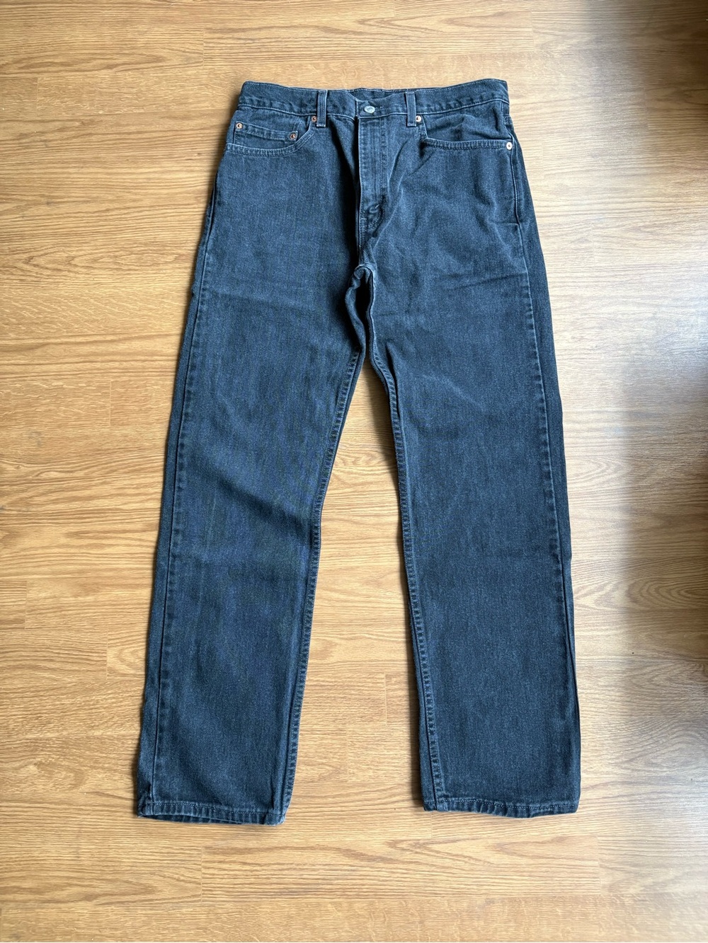 Vintage Levi's 505 USA Made Mens 34x32 Regular Fit Straight Leg Y2K Black Jeans